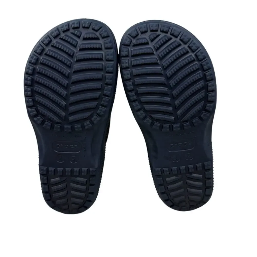 CROCS Classic Unisex Rain Outdoor Rubber Ankle Boots Navy Blue Kids Sz J2